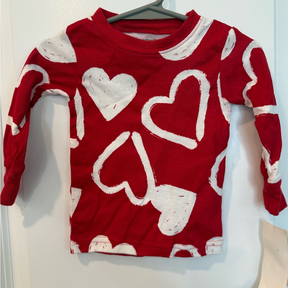 Carter's Red and White Heart Pattern Long Sleeve Tee